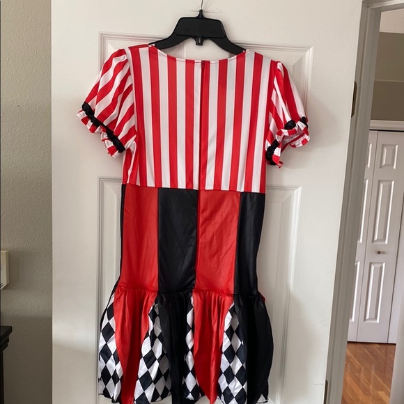 Women’s Harlequin Clown Costume - Red, Black, White Large 12-14 - Picture 4 of 4